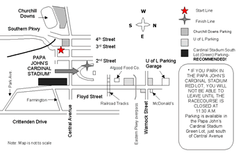 Papa John's 10 Miler Course Parking